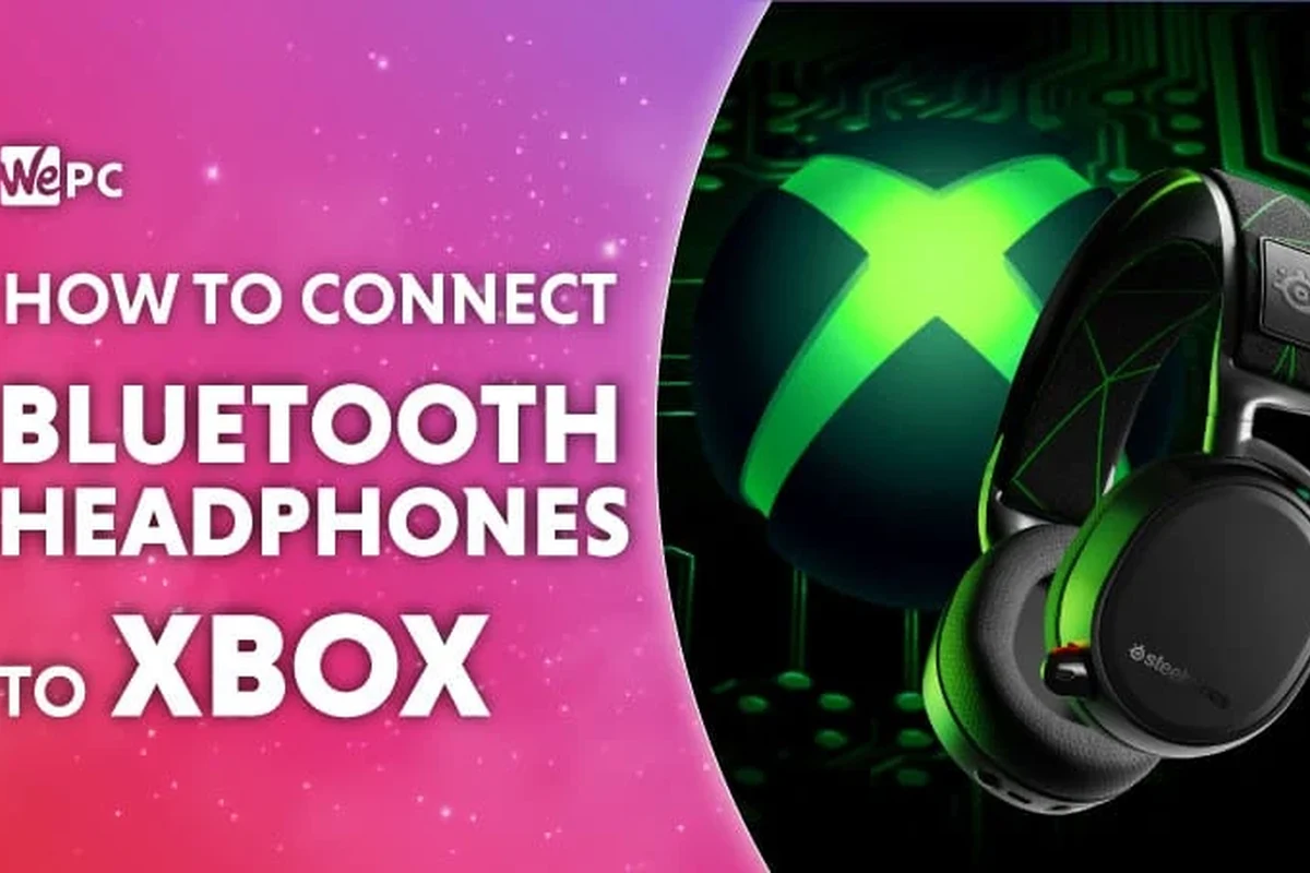 Xbox Series X console with gaming headphones beside a controller on a desk