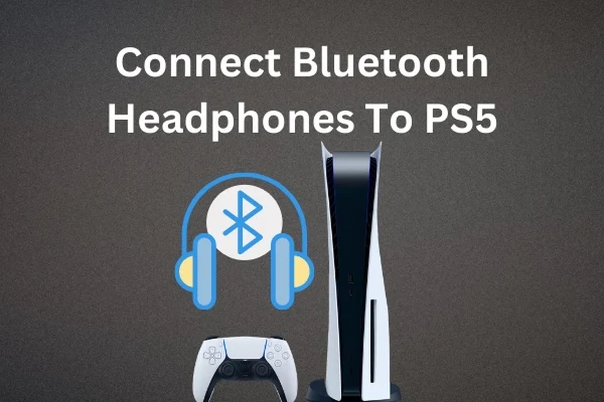 PS5 console with gaming headphones connected by cable and wireless dongle setup