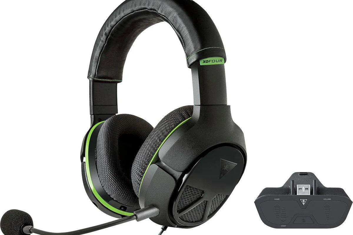 Turtle Beach headset connected to Xbox console with controller and gaming setup