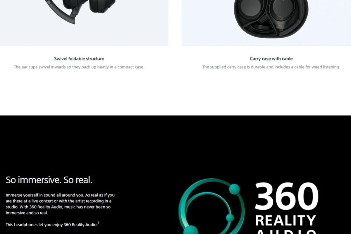 Sony headphones with digital sound enhancement concept and streaming music playback