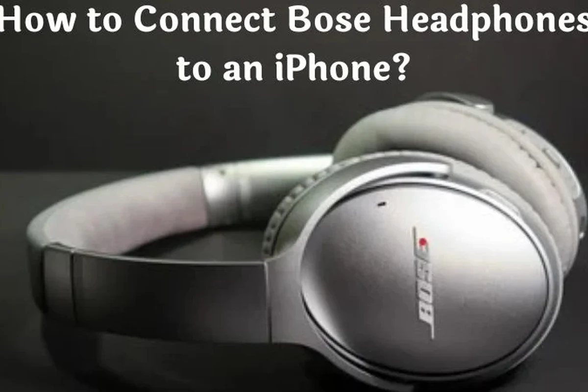 Bose headphones pairing with iPhone Bluetooth settings on a clean desk