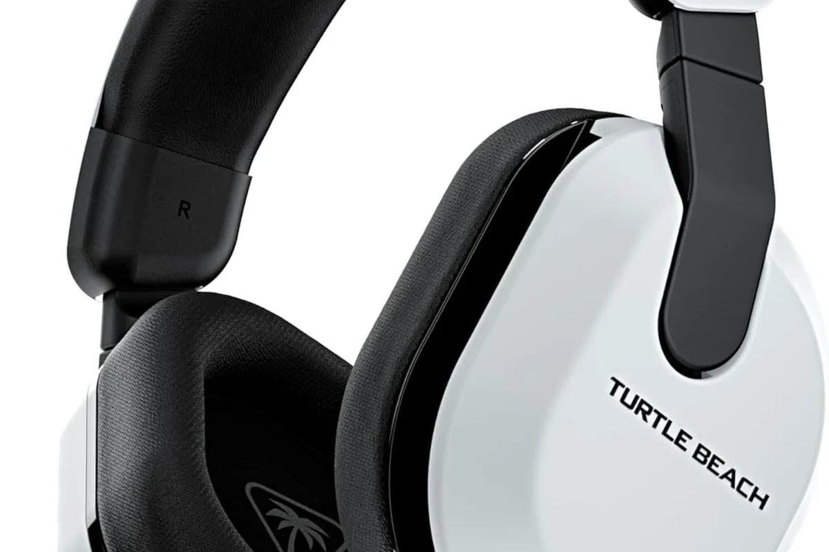 Turtle Beach gaming headset connected to PS5 console with controller and USB transmitter