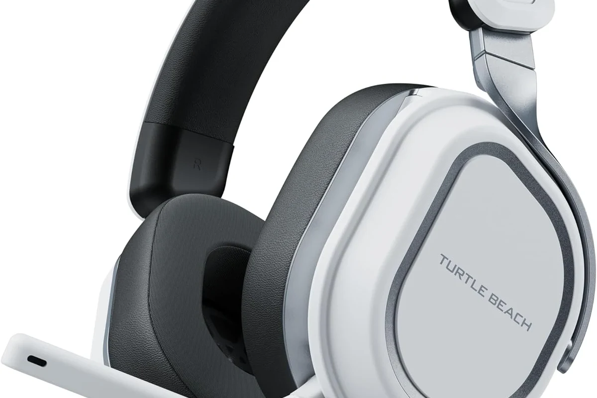 Turtle Beach gaming headset connected to a PS5 console with DualSense controller