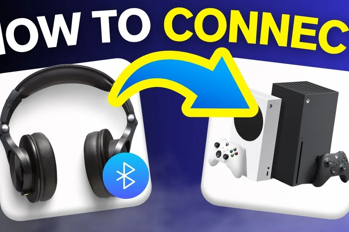 Xbox Series X with gaming headset and Bluetooth adapter on a desk