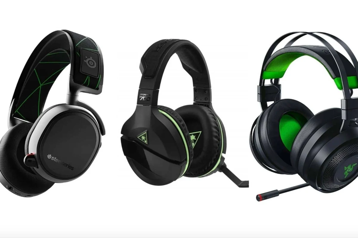 Xbox console with wireless gaming headphones and controller on a desk