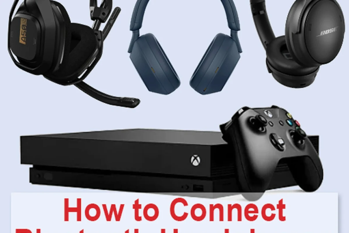 Xbox console with wireless gaming headphones and controller on a desk