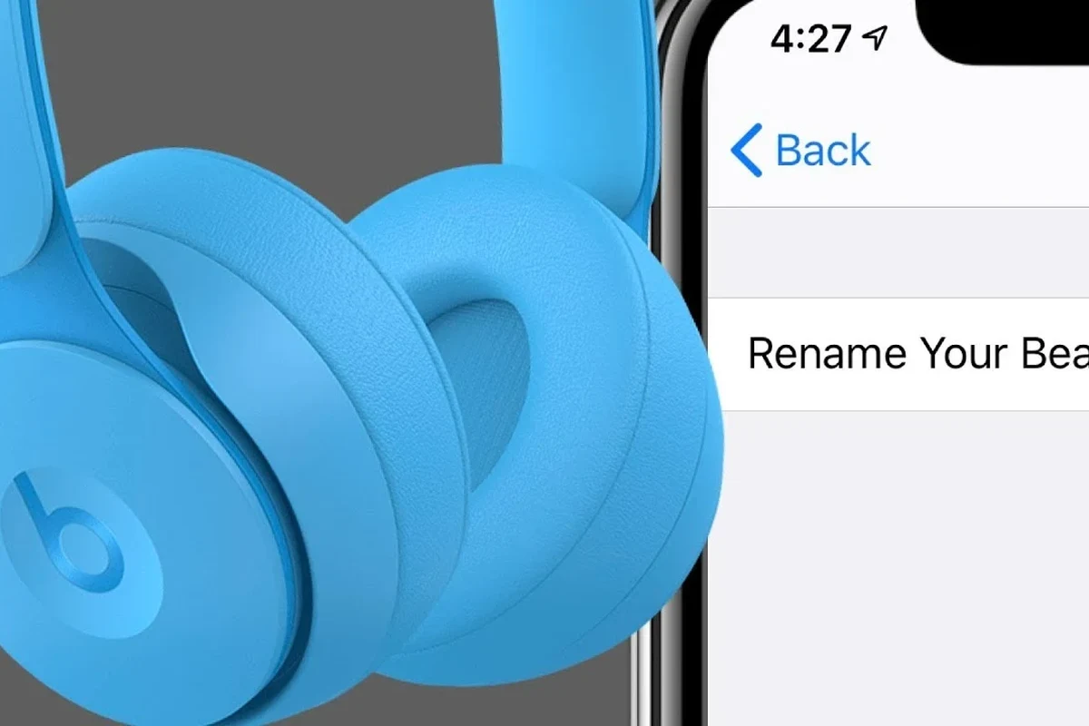 Beats headphones connected to a phone while the Bluetooth name is being edited