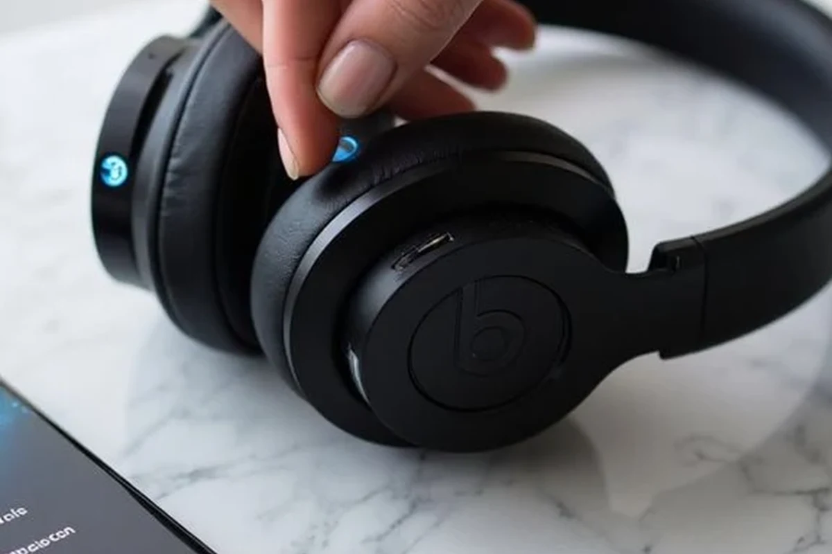 Beats headphones connected to a phone while the Bluetooth name is being edited